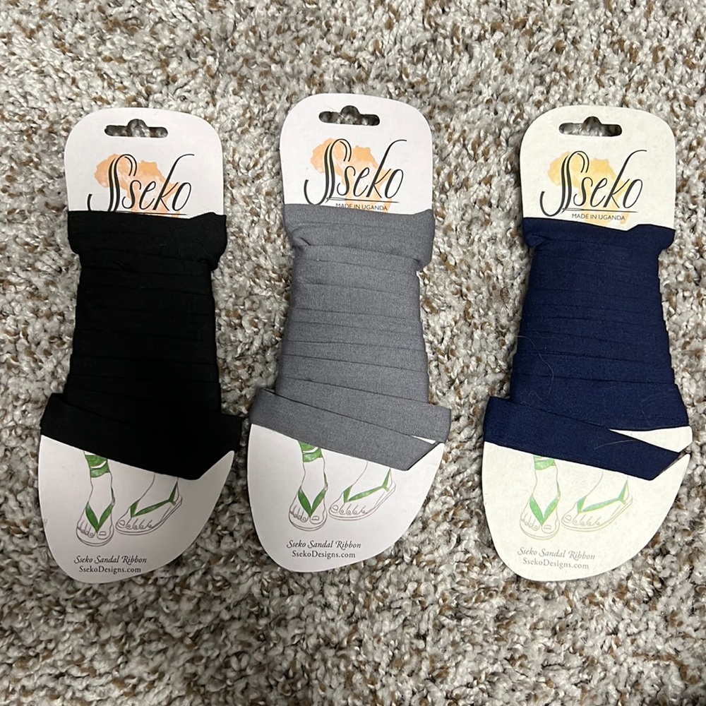 Sseko sandal Ribbon straps set of 3